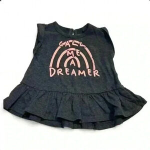 🌟5/$20🌟Jessica Simpson“Call Me a Dreamer” Gray Baby Doll Top-girls size 24 mo